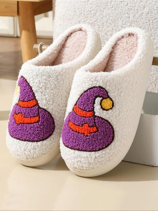 Women's Halloween Themed Slippers, Casual Soft Comfortable House Slippers for Women, Warm Slippers for Indoor & Outdoor Use for Fall & Winter