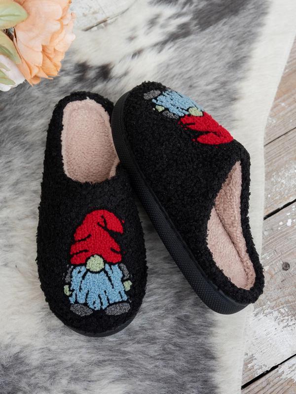 Women's Cute Cartoon Design Plush Slippers, Casual Soft Comfortable Home Slippers, Warm Slippers for Indoor & Outdoor Use for All Seasons