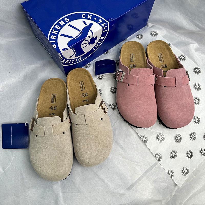 Birkenstock Closed-Toe Half Slippers, BK Slip-on Casual Loafers for Effortless Style, Classic Comfortable Casual Style Slippers