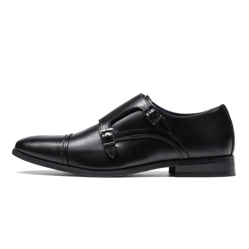 Bruno Marc Men's Sleek Modern Monk Strap Oxfords