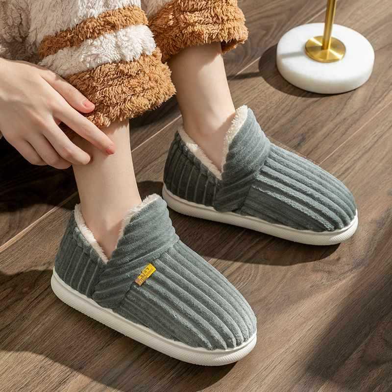 Women Warm Bootie Slippers Fluffy Plush Indoor Outdoor Winter Booty Slippers