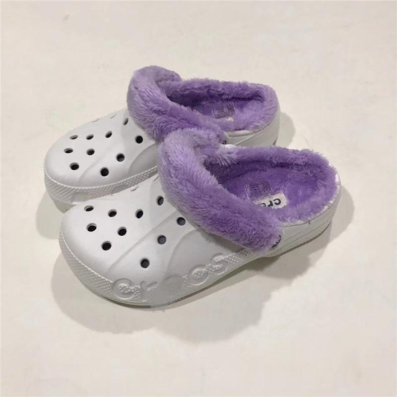 Winter casual clogs warm indoor outdoor garden shoes Crocs unisex-adult middle-aged lined clog