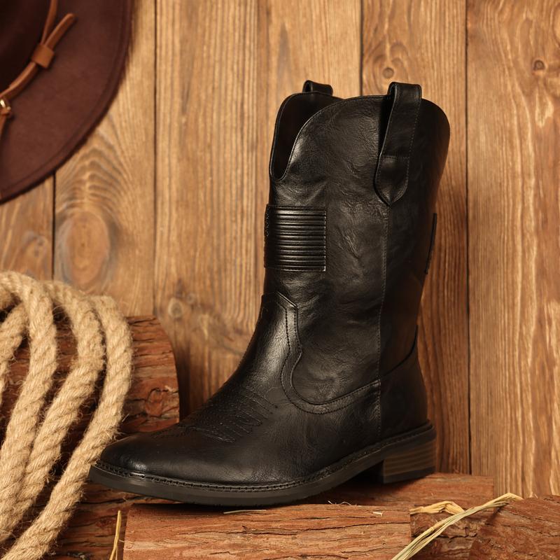 Eleet Cowboy Boots For Men - Mens Square Toe Western Botas With Flag, Para Hombre Vaqueras Suitable For Daily Classic Design Soft Toe