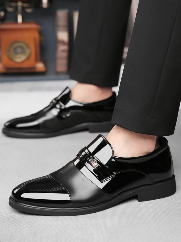 1 Pair Men's Formal Simple Style Plain Color Slip-on Dress Shoes, Lightweight Pointed Toe Business Shoes, Casual Dress Shoes For Work & Daily Wear