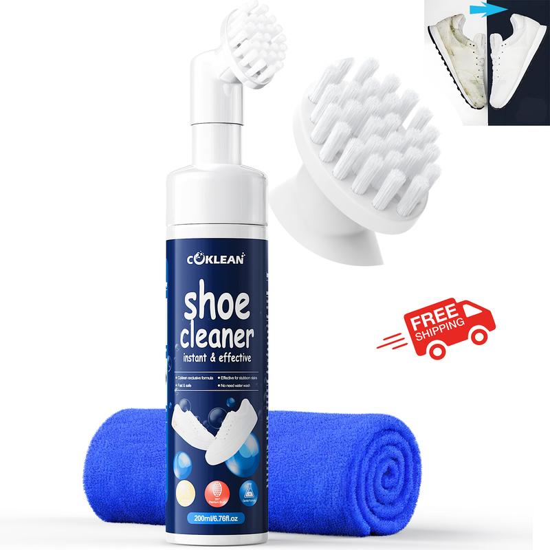 COKLEAN Water-Free Shoe Cleaner, Integrated Brush Design,Quick Cleansing mousse, For Leather, Whites, leather, suede,canvas,Sneakers