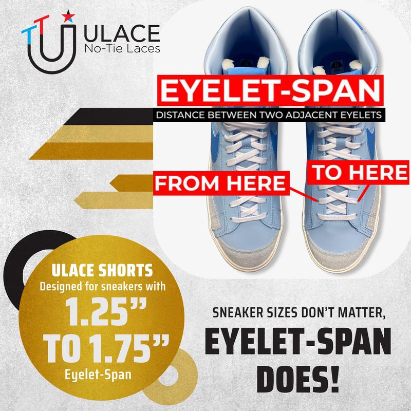 uLace Shorts No-Tie Shoelaces: Stretchy, Easy-to-Install Elastic Laces for Sneakers - Set of 16 Footwear Comfort