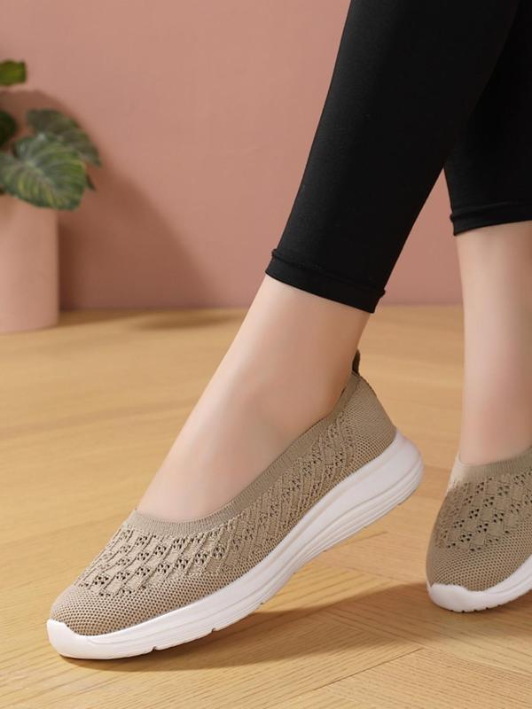 Women's Mesh Breathable Lightweight Slip on Shoes, Casual Comfortable Flat Shoes for Daily Wear, Female All-match Round Toe Shoes for Daily Wear