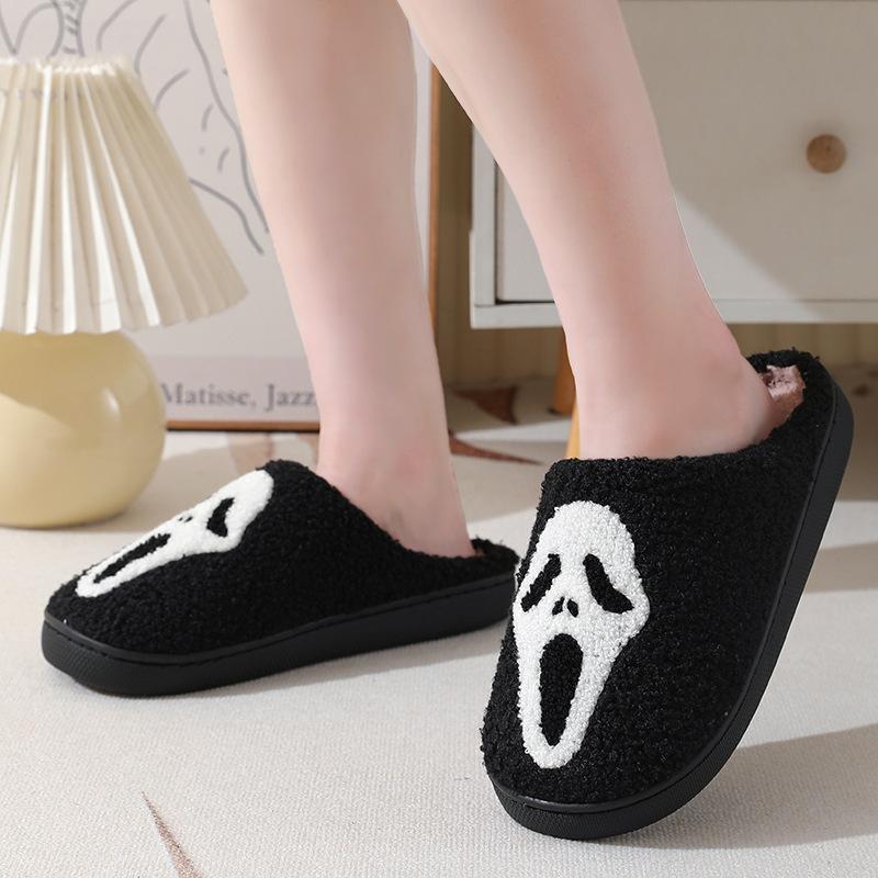 Slippers for Women Men Non-Slip Soft Plush Fuzzy Winter Spooky slippers, Retro Cozy Cowgirl Comfy Bedroom Christmas Slippers Shoe Comfort