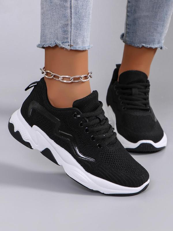 Women's Fashionable Lace Up Low Top Sneakers, Fall Casual Breathable Lightweight Non-slip Sports Designer Sneakers Shoes, Shoes for Summer 2024, Girl's Walking Shoes