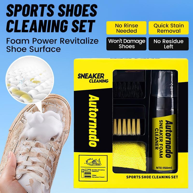 Sneaker Cleaning Kit, 5.3 oz Waterless Foam Sneaker Cleaner with Shoe Brush and Shoe Cloth for White, Leather Shoes, Suede, Boots, Canvas, PU, Fabric and more.