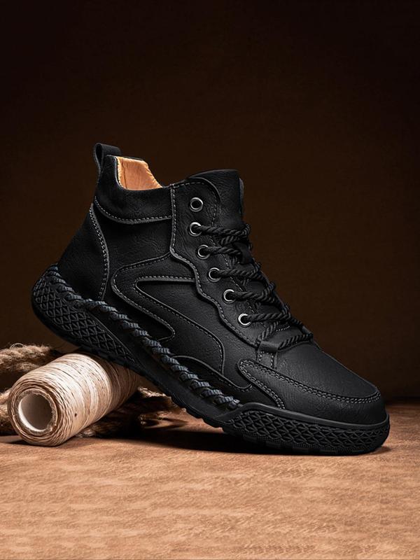 Men's Fashionable Lace Up Front Mid Top Sneakers, Casual Comfortable Sports Shoes for Outdoor Activities, Multifunctional Shoes for Walking, Running and Hiking