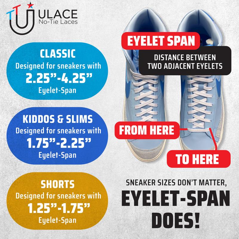 uLace Shorts No-Tie Shoelaces: Stretchy, Easy-to-Install Elastic Laces for Sneakers - Set of 16 Footwear Comfort