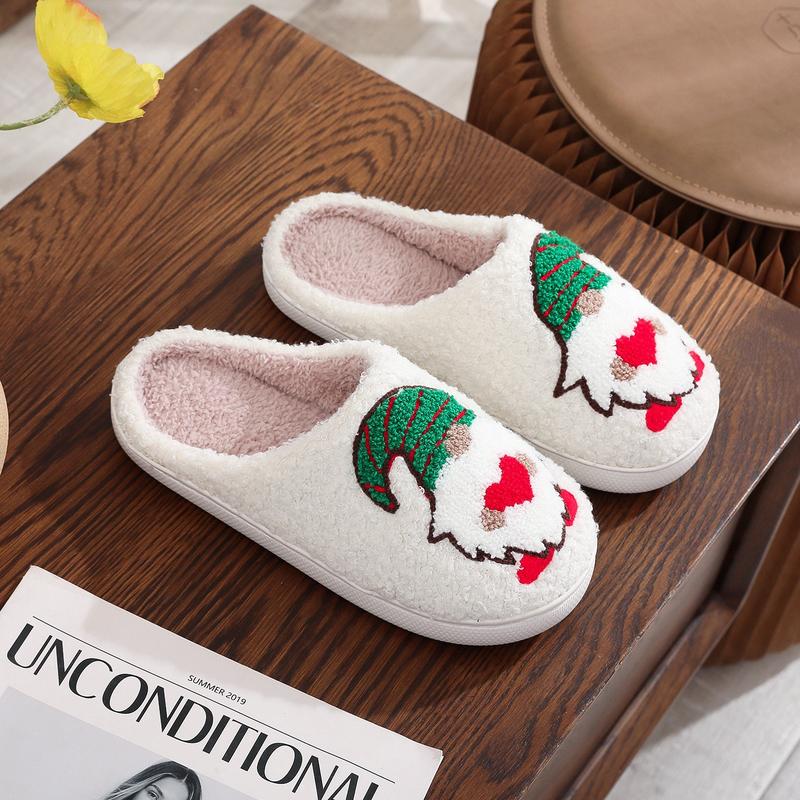 Unisex Dwarf Elf Old Man Design Soft Plush Slippers Casual Comfortable Home Slipers Shoes For Fall Winter,Christmas Indoor or Outdoor