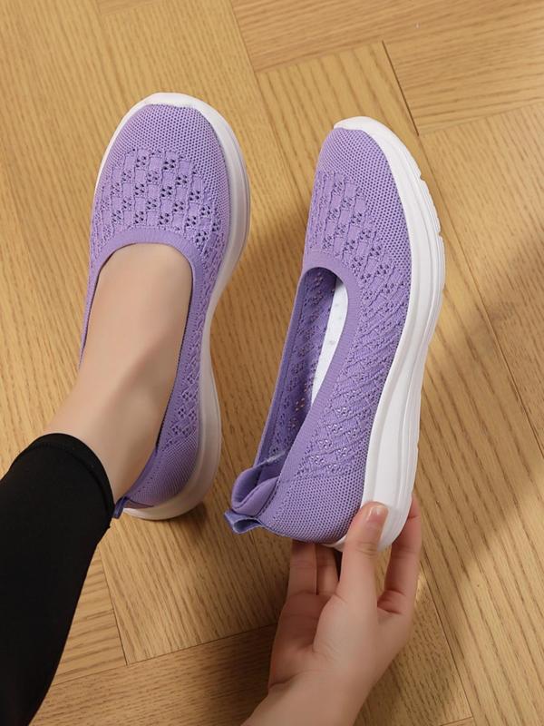 Women's Mesh Breathable Lightweight Slip on Shoes, Casual Comfortable Flat Shoes for Daily Wear, Female All-match Round Toe Shoes for Daily Wear