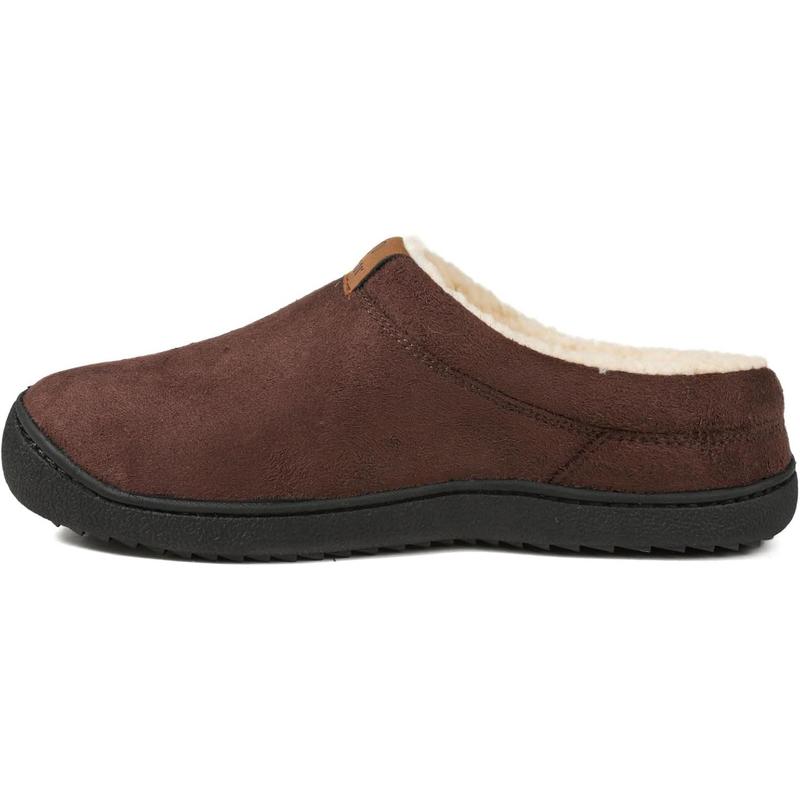 Men's Breathable Suede Fleece Lined Slippers with Memory Foam Indoor Outdoor