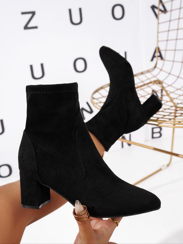 Women's Fashionable Solid Color Pointed Toe Ankle Boots, Elegant Retro Fashionable Boots for Daily Wear, Women's Boots for Fall & Winter