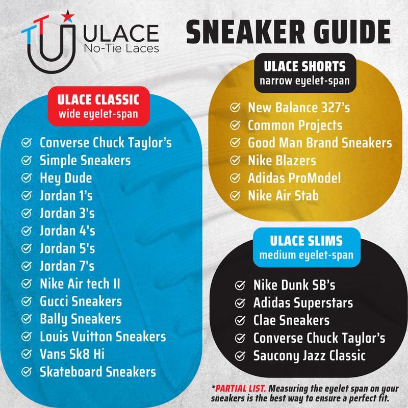 uLace Shorts No-Tie Shoelaces: Stretchy, Easy-to-Install Elastic Laces for Sneakers - Set of 16 Footwear Comfort