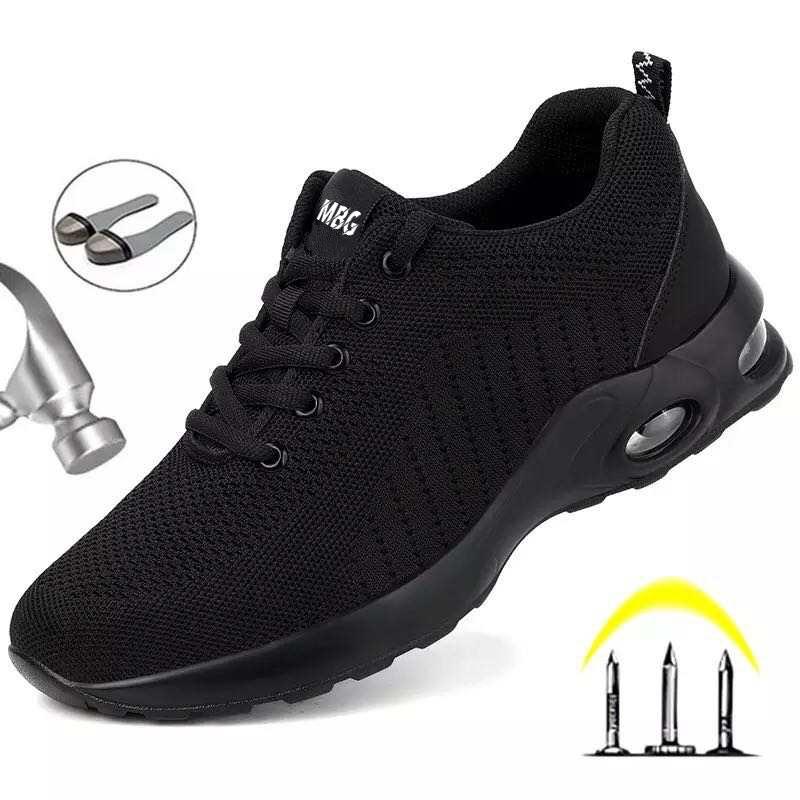 MBG Steel Toe Safety Shoes for Men and Women, Comfortable and Lightweight Footwear for Work and Walking, Anti-Nail and Spring Flexible Boy Closed