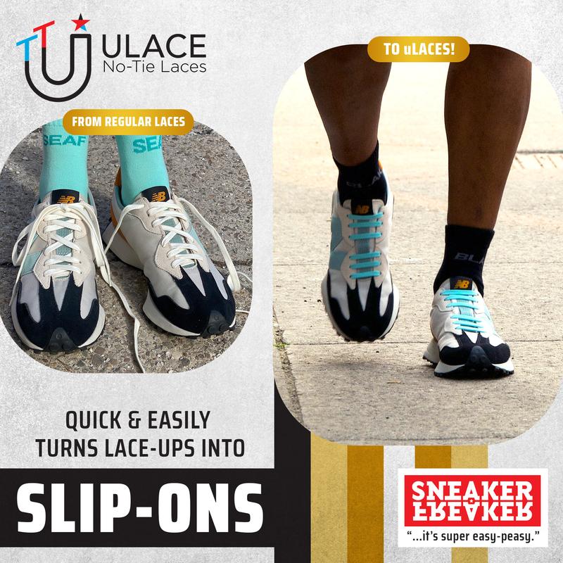 uLace Shorts No-Tie Shoelaces: Stretchy, Easy-to-Install Elastic Laces for Sneakers - Set of 16 Footwear Comfort