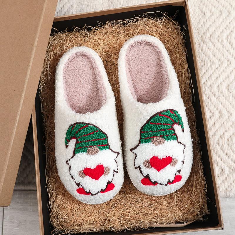 Unisex Dwarf Elf Old Man Design Soft Plush Slippers Casual Comfortable Home Slipers Shoes For Fall Winter,Christmas Indoor or Outdoor