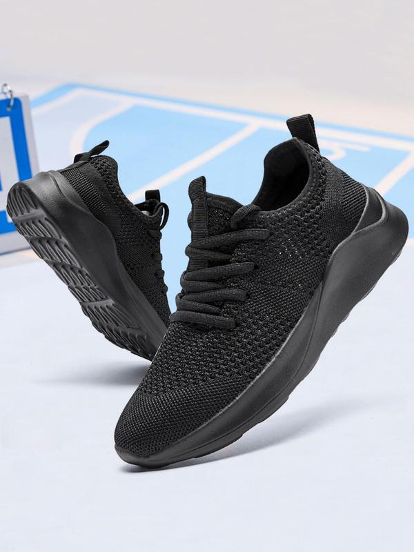 Men's Solid Color Mesh Breathable Lightweight Sneakers, Casual Comfortable Sports Running Shoes, Male All-match Round Toe Shoes for Daily Wear