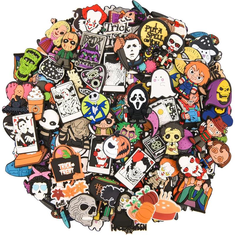 30,50,100 counts Random Halloween Shoe Charms  Lovely Skull Shoes Decorations for Party Favor