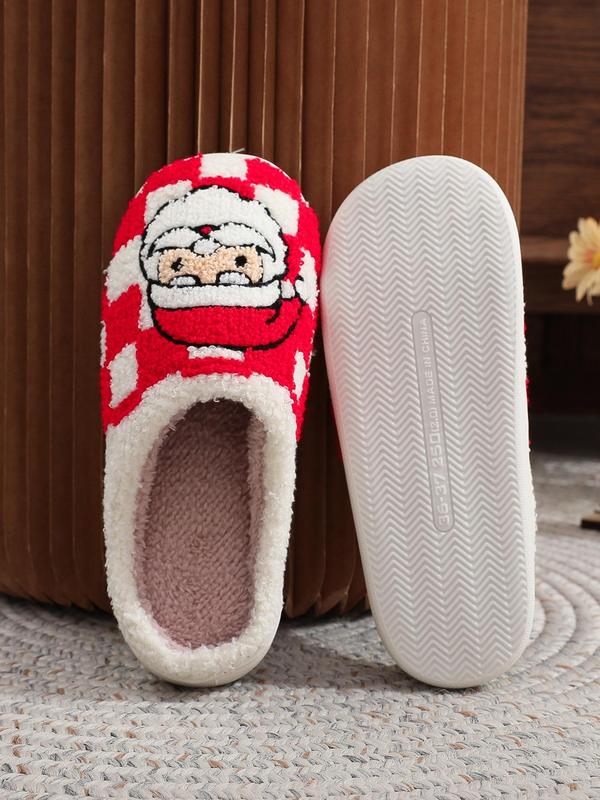 Cute Cartoon Gnome Christmas Pattern Slippers, Casual Soft Comfortable Home Slippers for Women, Fluffy All Seasons House Shoes for Indoor & Outdoor