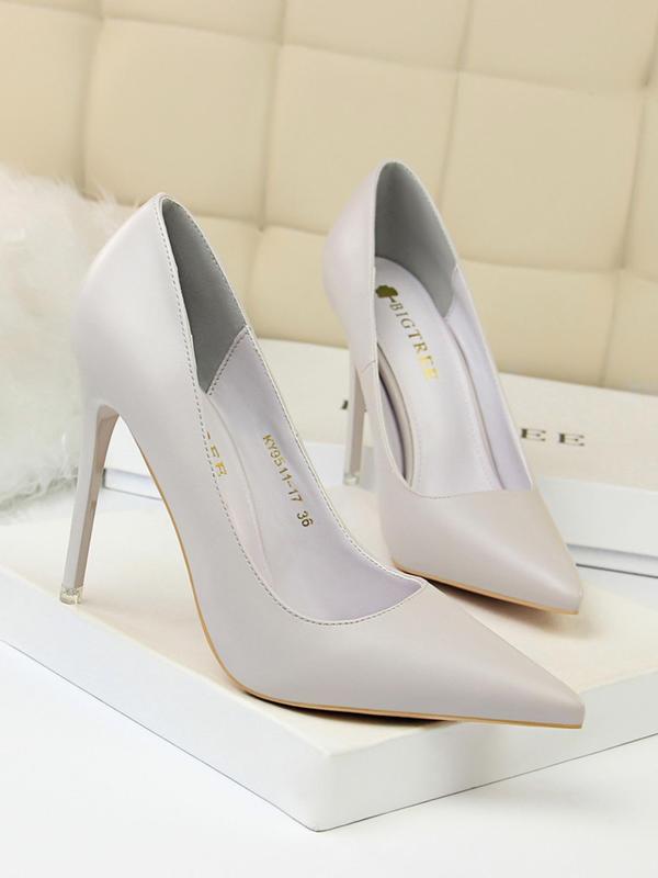 Women's Fashionable Solid Color Pointed Toe Stiletto Heels, Elegant High Heel Shoes for Party, Daily Clothing Decor for Women & Girls