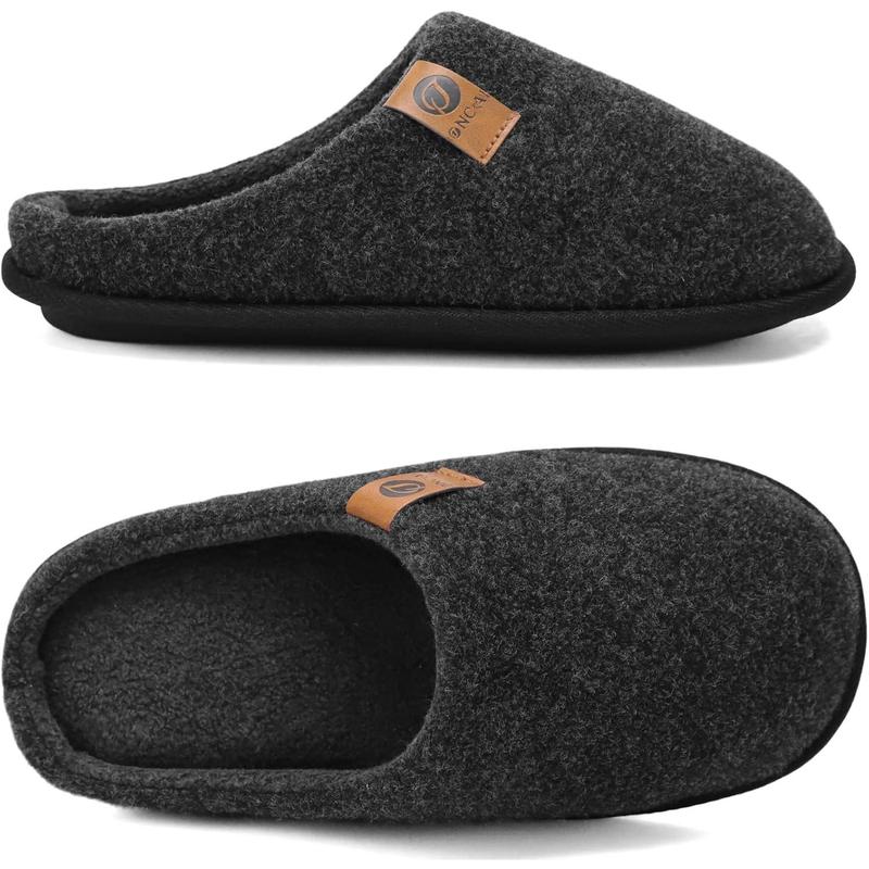 Mens Cozy Memory Foam Scuff Slippers Slip On Warm House Shoes Indoor Outdoor With Best Arch Support Size 7-15