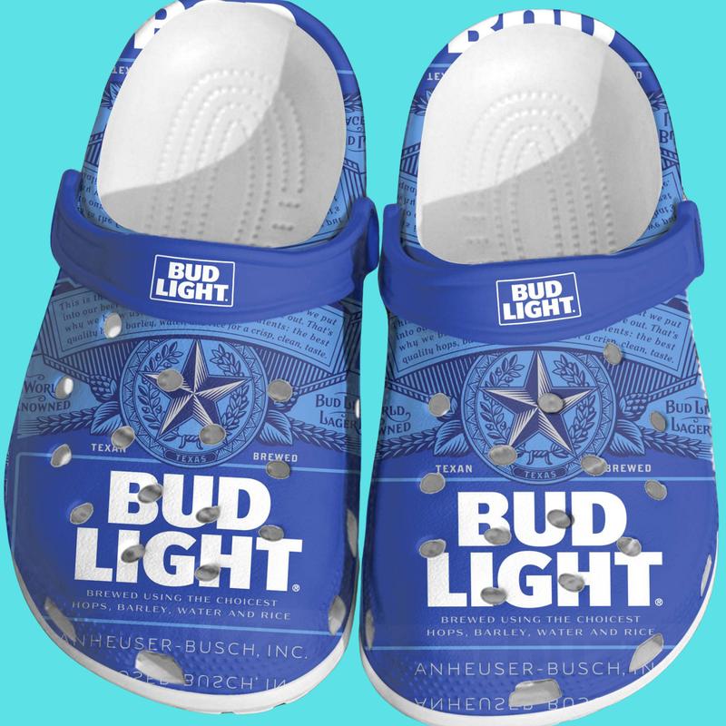 Bud Light Clogs, Bud Light Shoes, Beer CLogs Footwear Comfort Walking Shoes