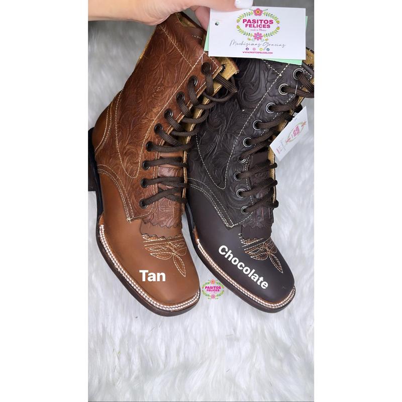 Botas Lacer - Chocolate Leather Tooled Boots