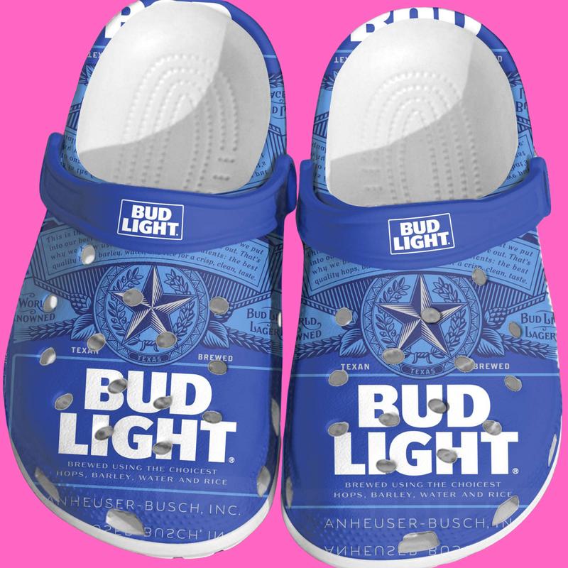 Bud Light Clogs, Bud Light Shoes, Beer CLogs Footwear Comfort Walking Shoes