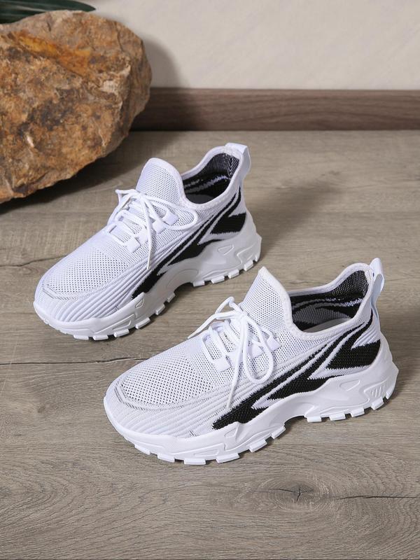 Women's Fashionable Lace Up Low Top Sneakers, 2024 New Style Casual Comfortable Breathable Sports Running Shoes, All-match Basic Shoes for Daily Wear