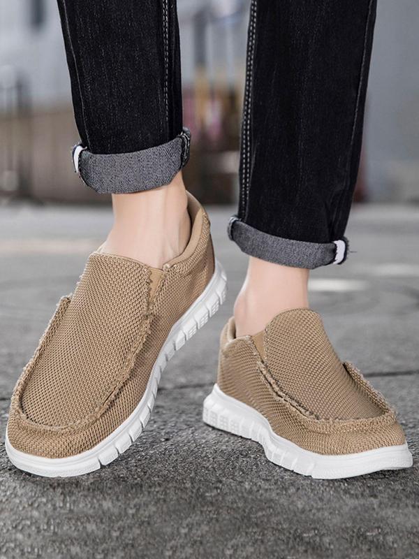 Men's Casual Plain Slip on Loafers, Lightweight Breathable Comfortable Low Top Sneakers, Fashionable Shoes for Daily Wear