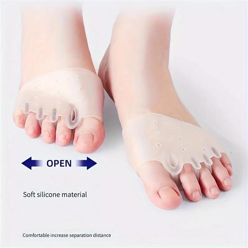 Hollow Out Five Hole Toe Orthotics, 1 Pair Silicone Foot Care Insoles, Sports Shock Absorption Foot Cushion, Foot Care Tool for Women & Men