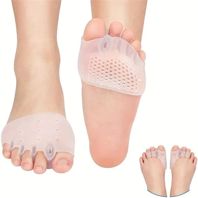 Hollow Out Five Hole Toe Orthotics, 1 Pair Silicone Foot Care Insoles, Sports Shock Absorption Foot Cushion, Foot Care Tool for Women & Men