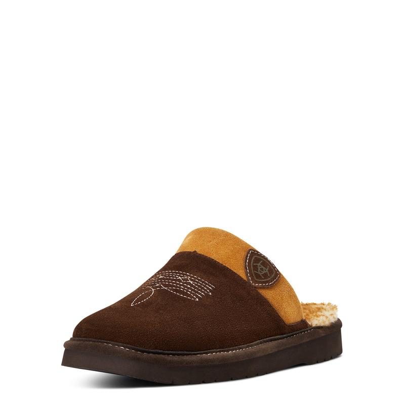 Men's Silversmith Square Toe Slipper Chocolate