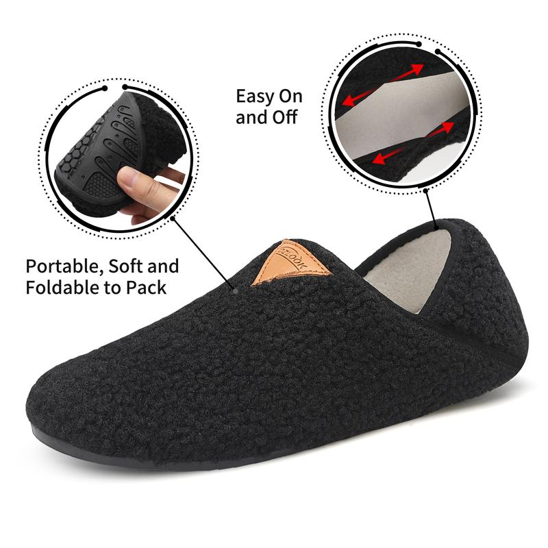 Women's Indoor Bedroom Slipper with Memory Foam, Gift for Women, Wool-Like House Shoe with Anti-Skid Rubber Sole for Ladies