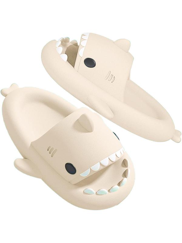 Men's Cute Summer 2024 Shark Design Slippers for Beach Holiday Vacation, Casual Comfortable Wide Band Slippers for Indoor Outdoor Wear, Trendy Lightweight Shoes for Daily & Back To School