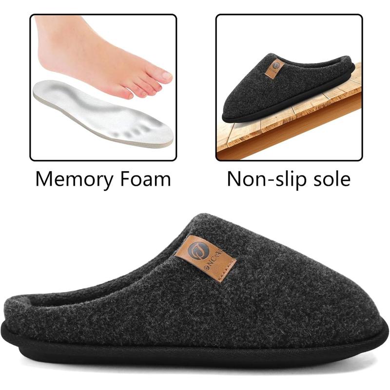 Mens Cozy Memory Foam Scuff Slippers Slip On Warm House Shoes Indoor Outdoor With Best Arch Support Size 7-15