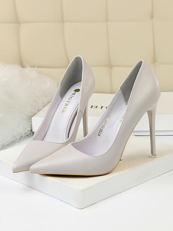 Women's Fashionable Solid Color Pointed Toe Stiletto Heels, Elegant High Heel Shoes for Party, Daily Clothing Decor for Women & Girls