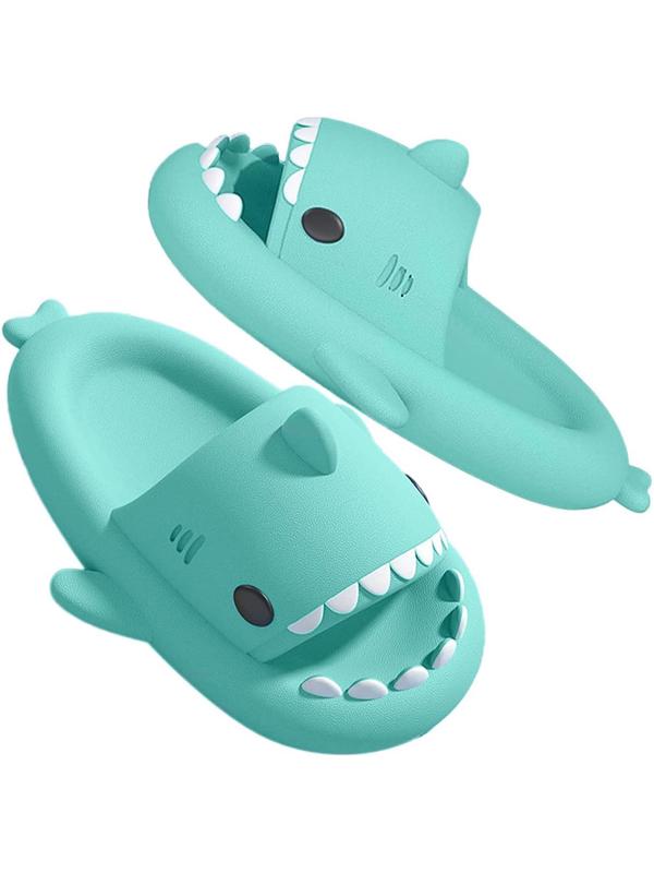 Men's Cute Summer 2024 Shark Design Slippers for Beach Holiday Vacation, Casual Comfortable Wide Band Slippers for Indoor Outdoor Wear, Trendy Lightweight Shoes for Daily & Back To School