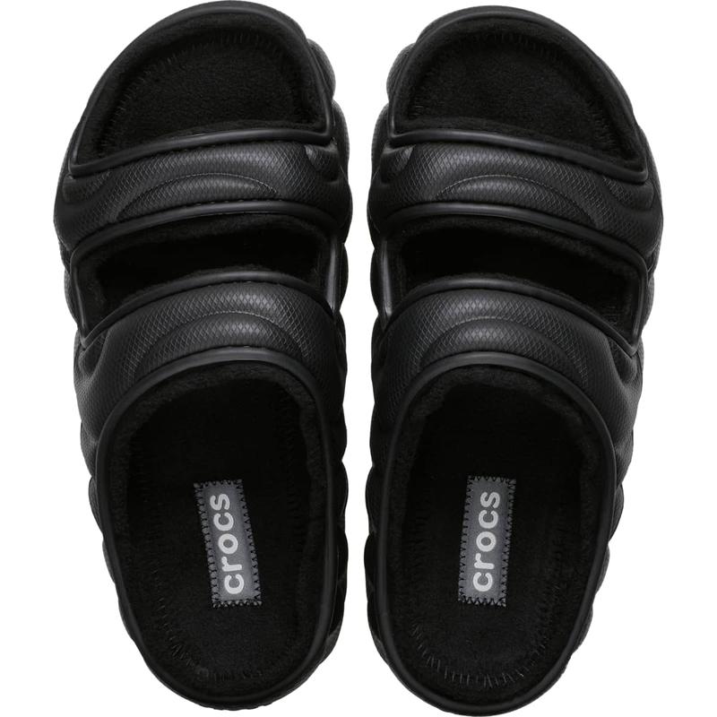 Crocs Unisex Adult Overpuff Classic Cozzzy Fleece-Lined Sandals, Fuzzy House Slippers