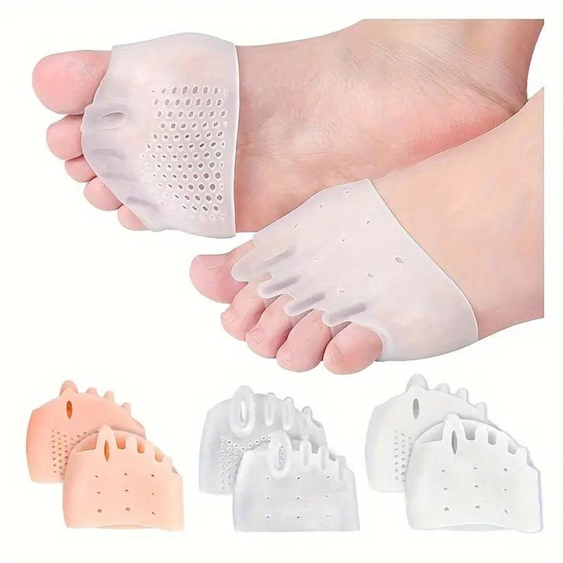 Hollow Out Five Hole Toe Orthotics, 1 Pair Silicone Foot Care Insoles, Sports Shock Absorption Foot Cushion, Foot Care Tool for Women & Men