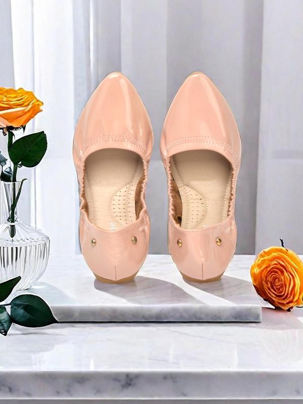 Women's Fashionable Plain Soft Slip on Ballet Flats, Elegant Pointed Toe Design Thin Shoes, Comfortable and Breathable Shoes for Daily Wear