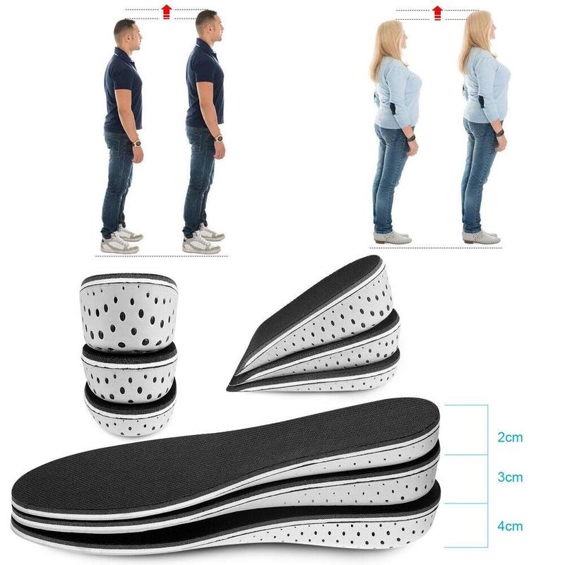 Men Women Invisible Height Increase Insoles Heel Lift Taller Shoe Inserts Pad US Footwear Comfort