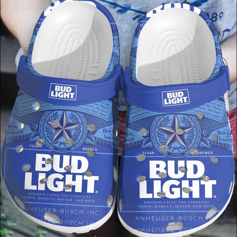 Bud Light Clogs, Bud Light Shoes, Beer CLogs Footwear Comfort Walking Shoes