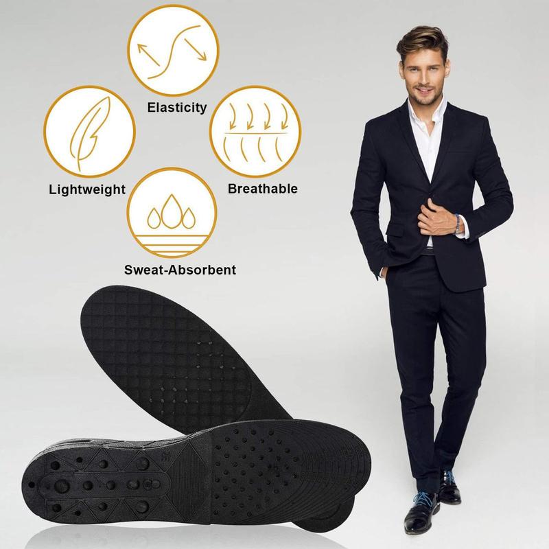 Height Increase Insoles for Men, 4 Layers Shoe Height Inserts to Make You Taller, Multi-Layer Invisible Boosting Lifts Soles for Women Kit with Air Cushion Heel Height 3.54 Inch