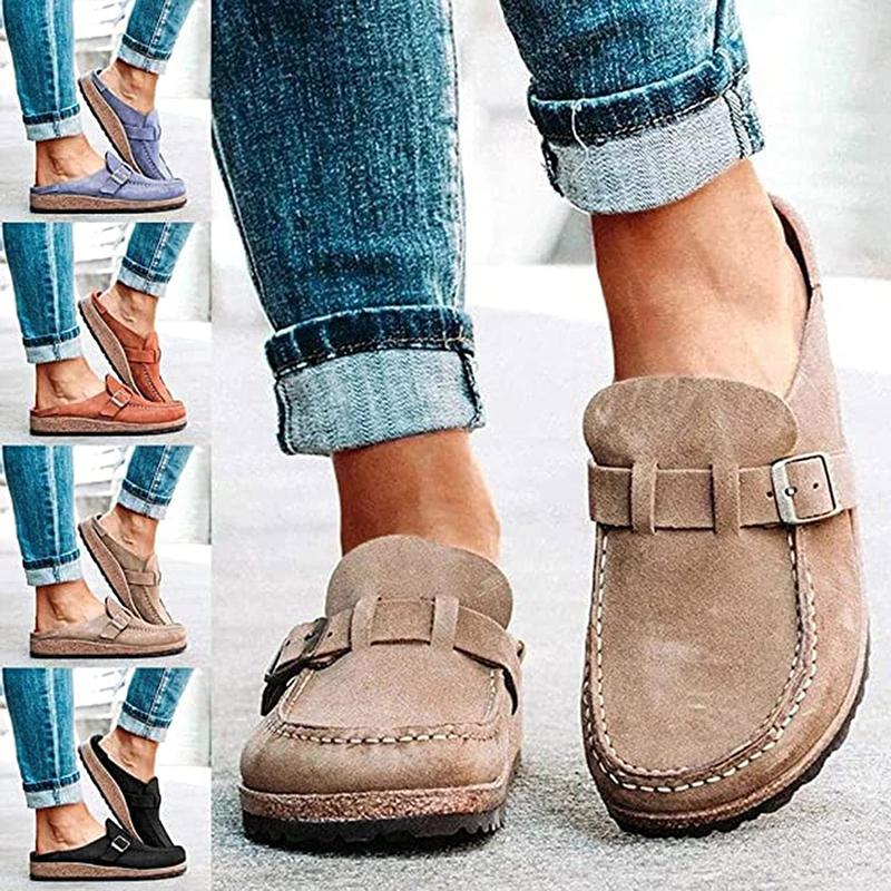 2024 Women Suede Clogs Mules Garden Loafer Shoes Memory Foam Slipper Casual  Sneakers Comfortable Slip on Sandals Anti-Slip Backless Home Office Walking Shoes Footwear Girl