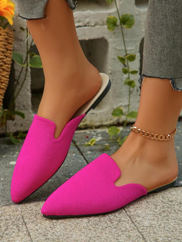 Women's Fashionable Solid Color Pointed Toe Slip on Flats, Casual Comfortable Flat Shoes for Daily Wear, All Match Shoes for Daily Wear